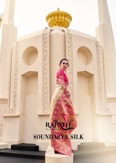 RAJPATH SOUNDARYA SILK 860001 TO 860008 DESIGNER SOFT BANARASI SILK SAREE WHOLESALER IN INDIA
